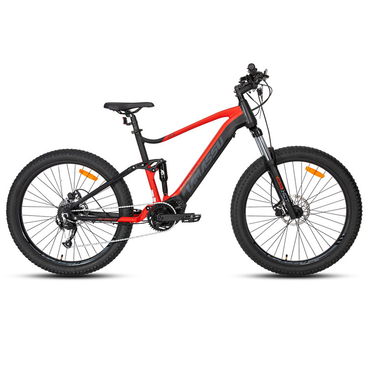 JOYKIE 500w 48v bafang M600 mid drive full suspension downhill electric mountain bike with mid-engine