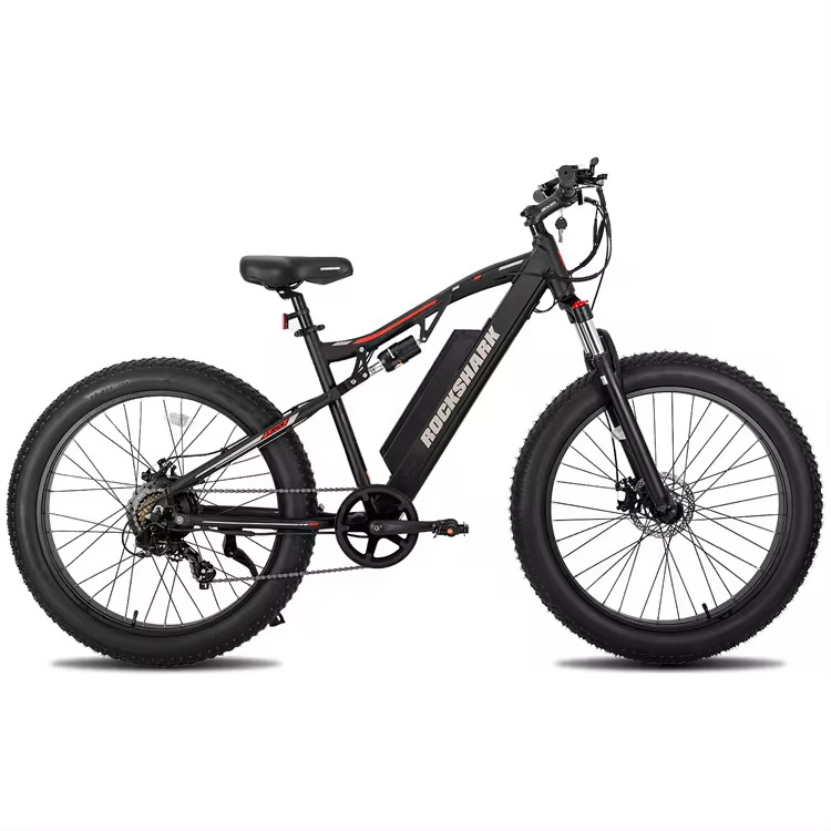 JOYKIE ebike 500W 7 speed fat ebike 48v 10.4ah full suspension fat tire electric mountain bike