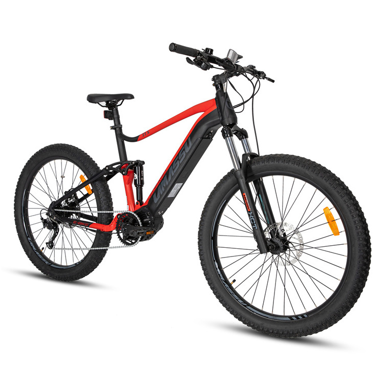 JOYKIE 500w 48v bafang M600 mid drive full suspension downhill electric mountain bike with mid-engine