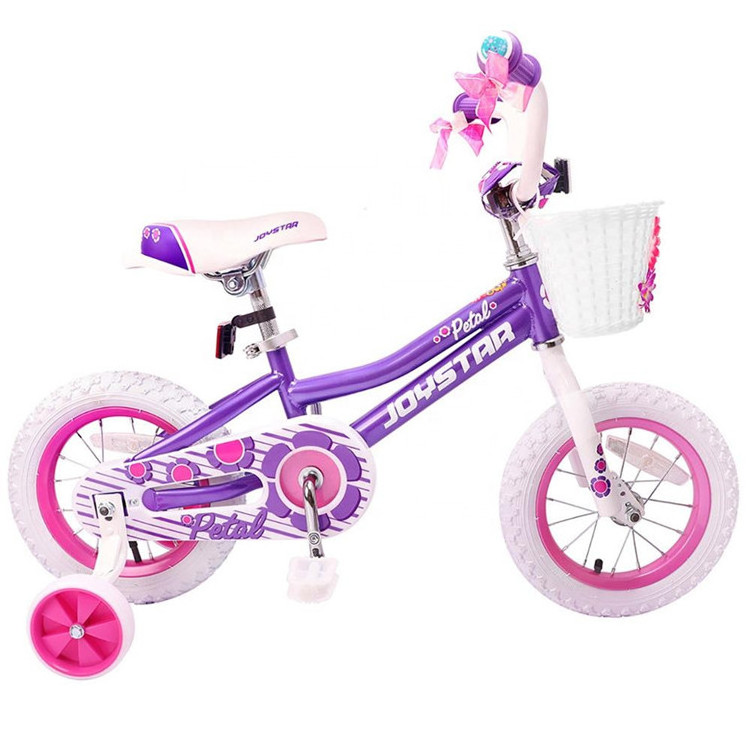 JOYKIE Wholesale Custom 12 14 16 inch Pink Girls Bike for Kids with Basket and Training Wheels