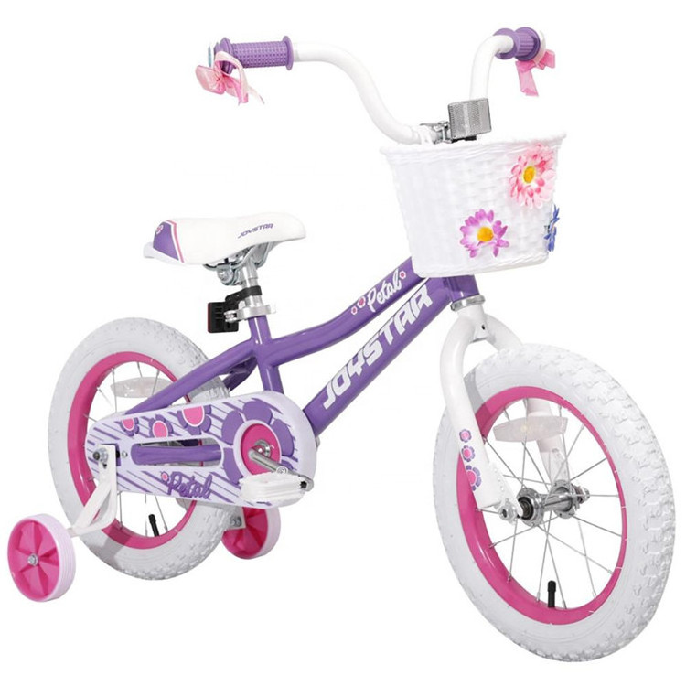 JOYKIE Wholesale Custom 12 14 16 inch Pink Girls Bike for Kids with Basket and Training Wheels