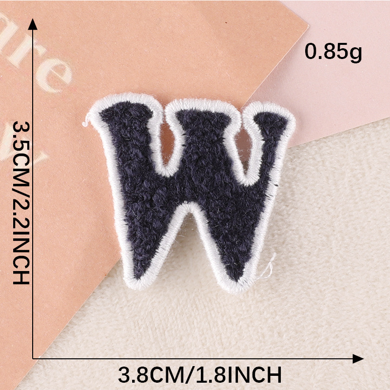 Wholesale Small Atroceruleous Letter W Red Clothing Accessories No Glue Towel Chenille Embroidery Patches