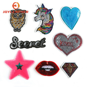 Love DIY Clothing Accessories Sequins Embroidered 3d Owl Bright Rhinestones Patch Sequined Star Patches