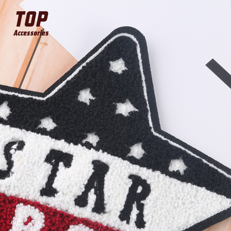 No Glue Stock Cotton Star Wholesale Chenille Ready To Ship Heat Press Sticky Patches