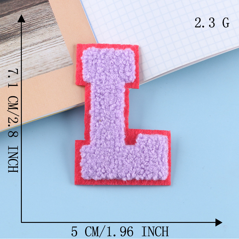 Hot Melt Adhesive Chenille Hoodie Embroidery Patches Fabric Cotton PVC Handmade High Quality Multi Color Chenille Letters 10 Pcs