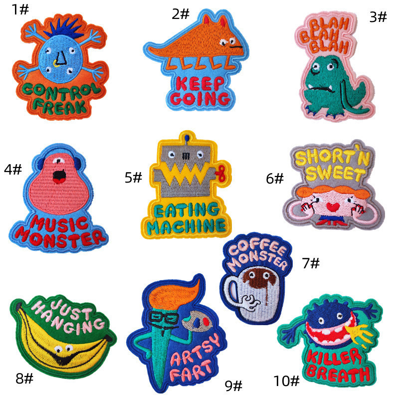 Little Monsters Felt and Embroidery Iron-On Patches for Enhancing Clothing and Accessories