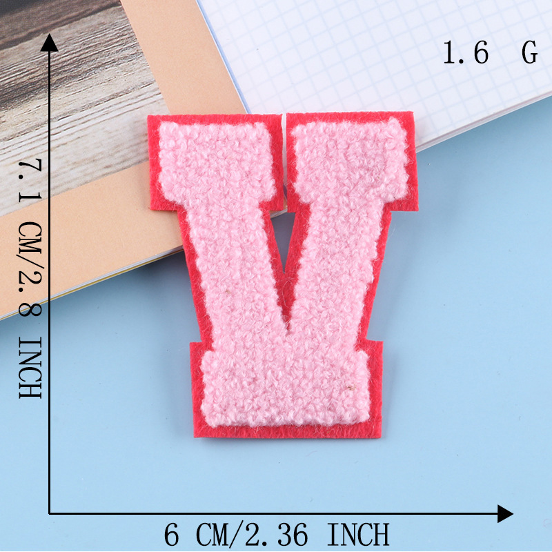 Hot Melt Adhesive Chenille Hoodie Embroidery Patches Fabric Cotton PVC Handmade High Quality Multi Color Chenille Letters 10 Pcs