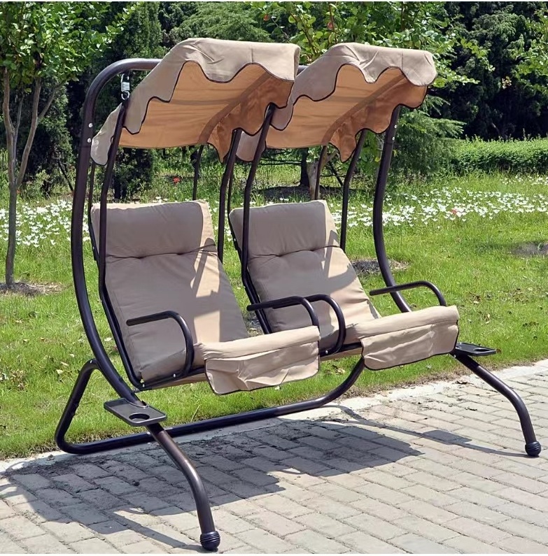 outdoor furniture luxury indoor 2 seater person steel canopy love seat hanging hammock swing chair