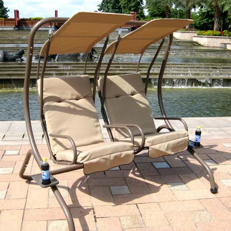 outdoor furniture luxury indoor 2 seater person steel canopy love seat hanging hammock swing chair