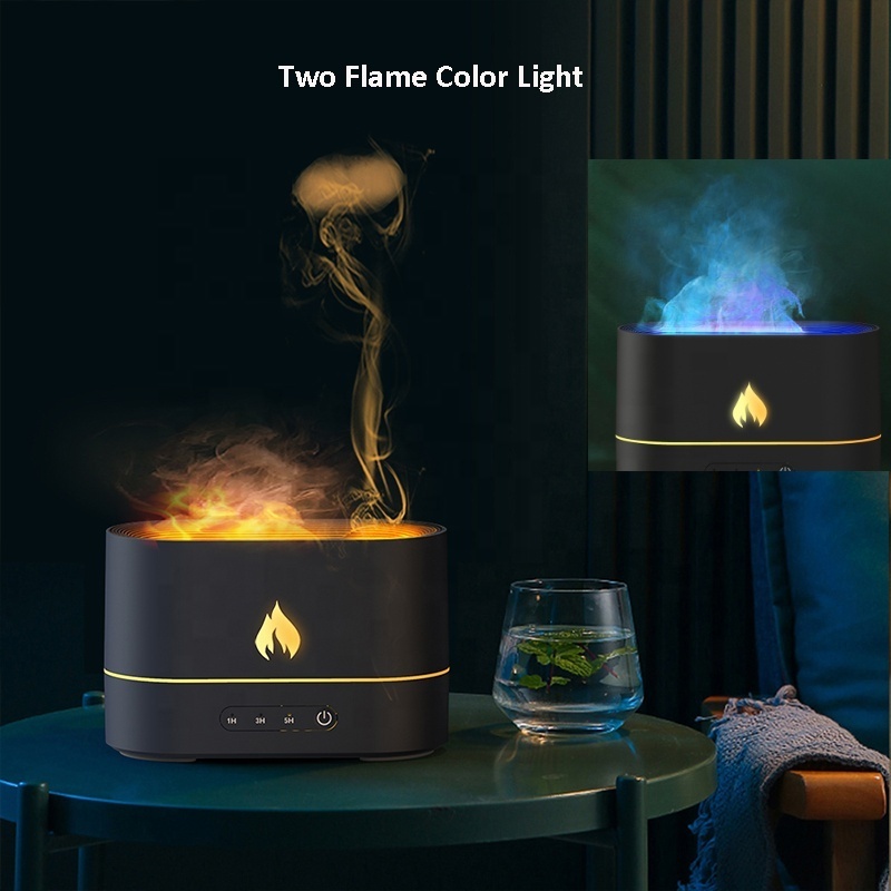 Fire Flame Air Humidifier Mist Nebulizer for Bedroom Night Light Lamp Ultrasonic Aromatherapy Essential Oil Usb Aroma Diffuser