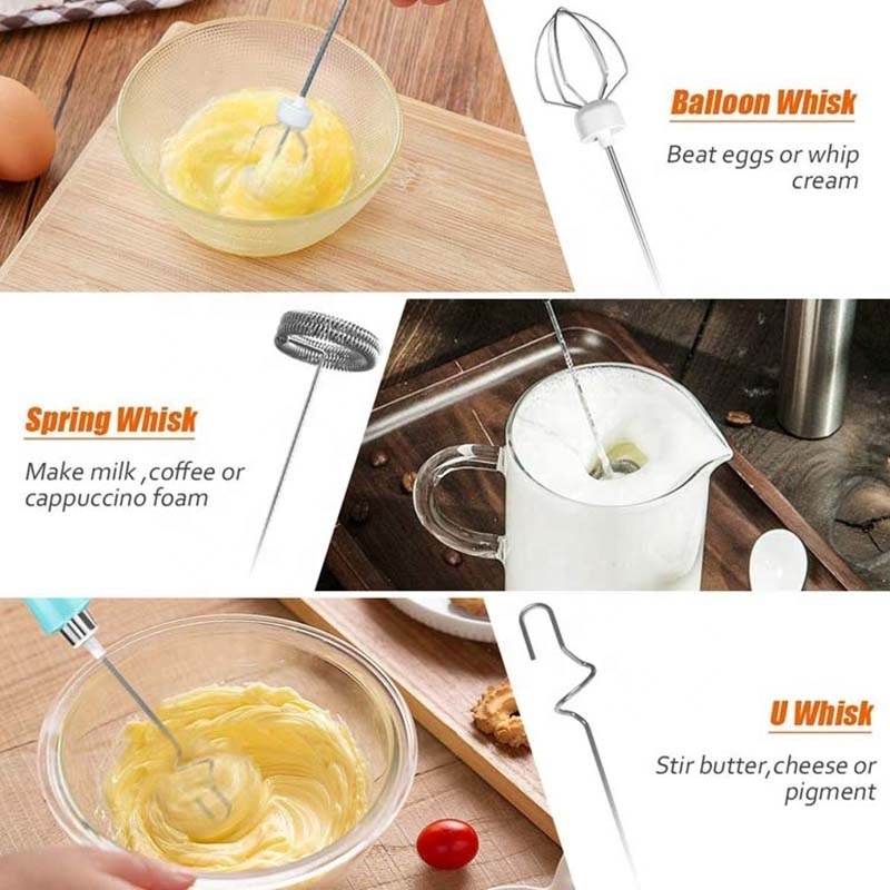 Powerful Electric Milk Frother Handheld For Coffee 3 in 1 Mini Milk Foamer Battery Powered Whisk Beater Foam Maker Drink Mixer