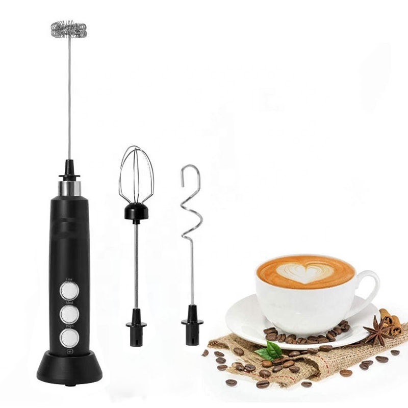 Powerful Electric Milk Frother Handheld For Coffee 3 in 1 Mini Milk Foamer Battery Powered Whisk Beater Foam Maker Drink Mixer