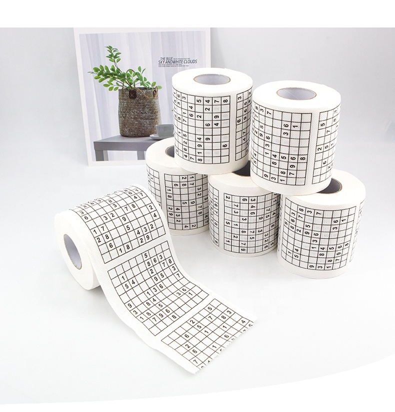 High Water Absorbing tissue paper Black and white checker pattern custom funny toilet paper