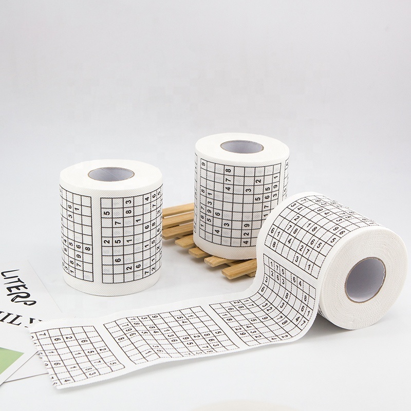 High Water Absorbing tissue paper Black and white checker pattern custom funny toilet paper