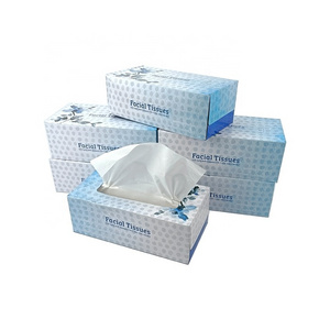 China Customized Soft silk paper tissue 13GSM/15GSM Face Cleaning printing box facial tissue