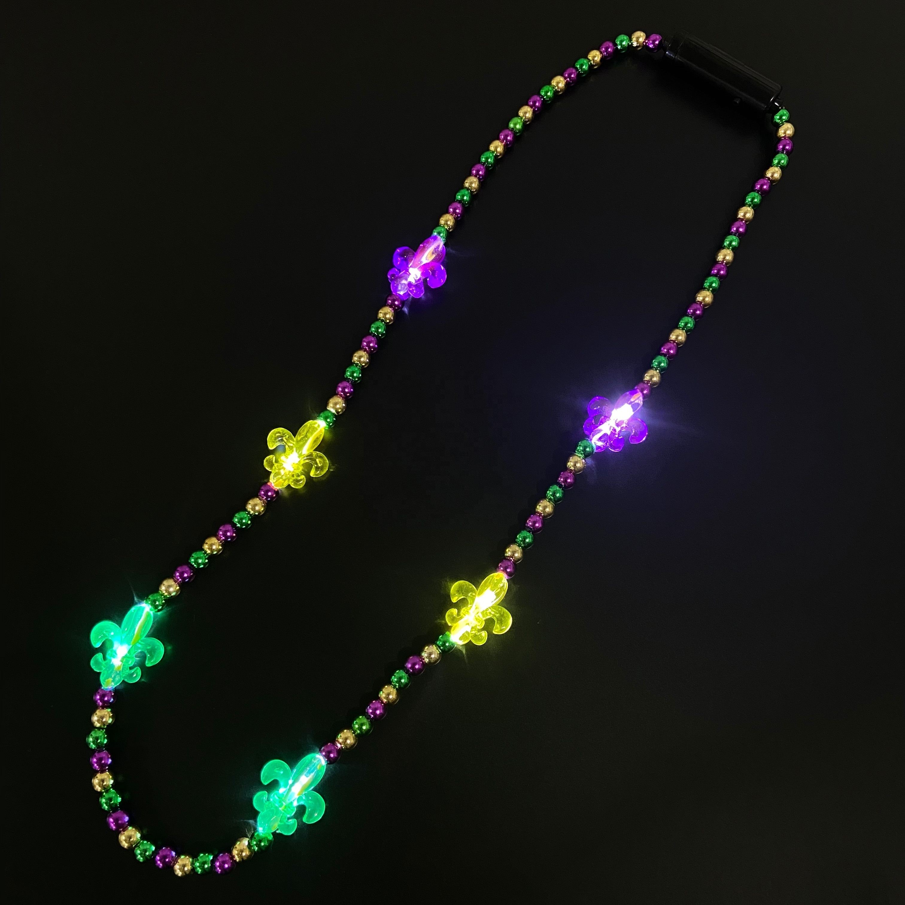 Light Up Fleur de Lis Jewelry, Mardi Gras Beads