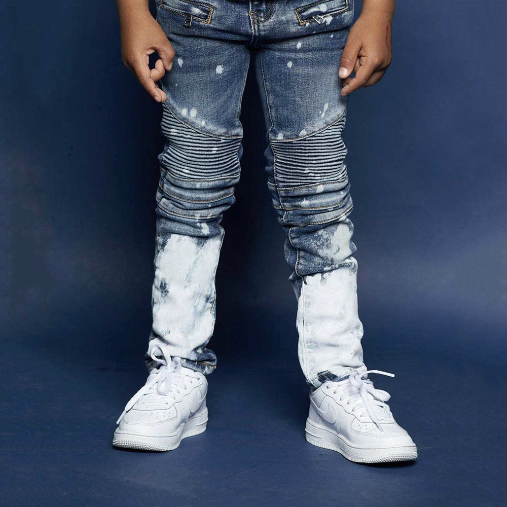 Denim Manufactured Customization 1-14 Years Old Kids Flared Fit Jeans Stacked Denim Jeans For Boys