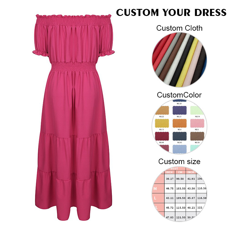 Custom Bohemian Long Dress For Women Summer Lady Elegant Ladies Loose Beach Sundress Female Holiday Maxi Dress Vestido Robe