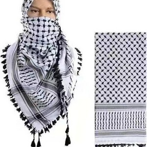 New Wholesale Tactical Windproof 100% Cotton Polyester Chiffon Arab Flag Desert Wrap Palestine Shawl Neck Arab Scarf