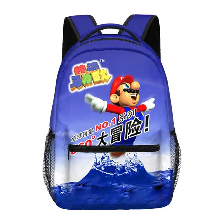 JM Super Mario school bag mochilas mario three-piece anime cartoon backpack single shoulder bag pen bag