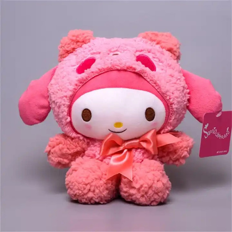 JM Wholesale 23cm Kawaii Hello Sanrio Kuromi Plush Toy Kitty Stuffed Doll Toys for Children Gift