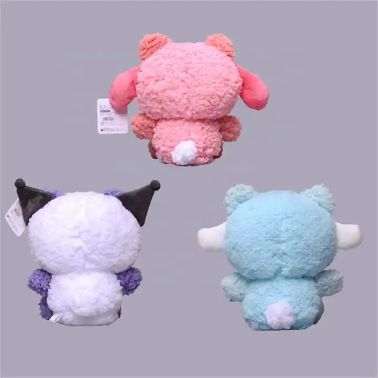 JM Wholesale 23cm Kawaii Hello Sanrio Kuromi Plush Toy Kitty Stuffed Doll Toys for Children Gift