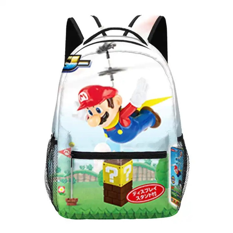 JM Super Mario school bag mochilas mario three-piece anime cartoon backpack single shoulder bag pen bag