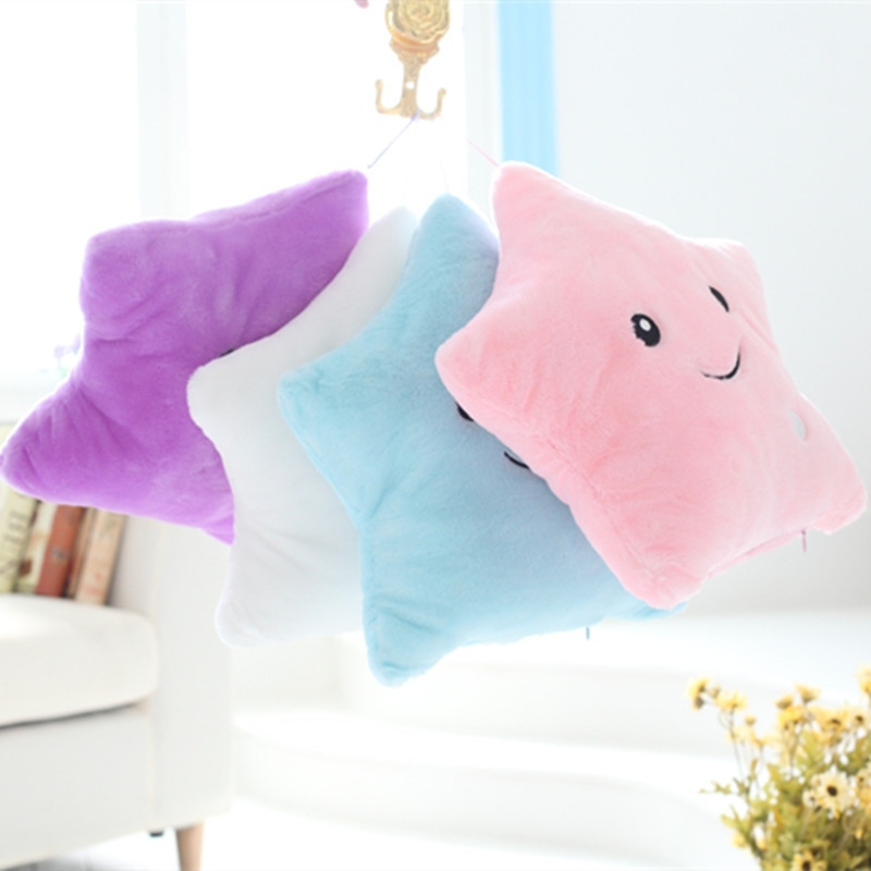 JM Star Pillow Plush Toys Cute Luminous Pillow Toy Led Light Glow in Dark Plush Pillow Doll kids Toys for Children