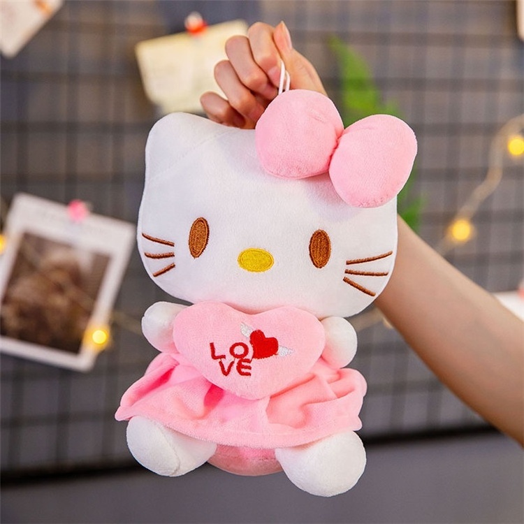 JM Wholesale High Quality Lovely Cute Kawaii Girls Gift KT Cat Doll With Heart Pink KT Plush Toys