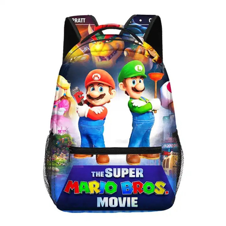 JM Super Mario school bag mochilas mario three-piece anime cartoon backpack single shoulder bag pen bag