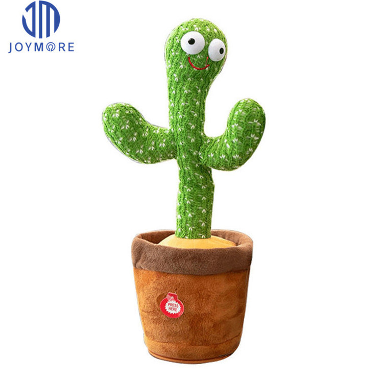 JM 120 English Songs Funny Electron Talk-back Repeat Charging Shake Singing Dancing Cactus Game Tree Plush Toys