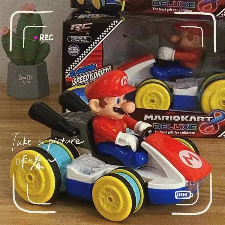 JM Wholesale cartoon car mario luigi action figure remote control battery vehicle Kart Cars Figure toys for kids gift