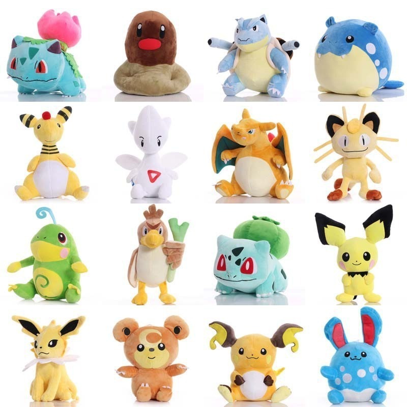 JM 12 inch poke vending figures pp cotton stuffed Bulbasaur crab plush toys 8inch decorative poke plush dolls for claw machine