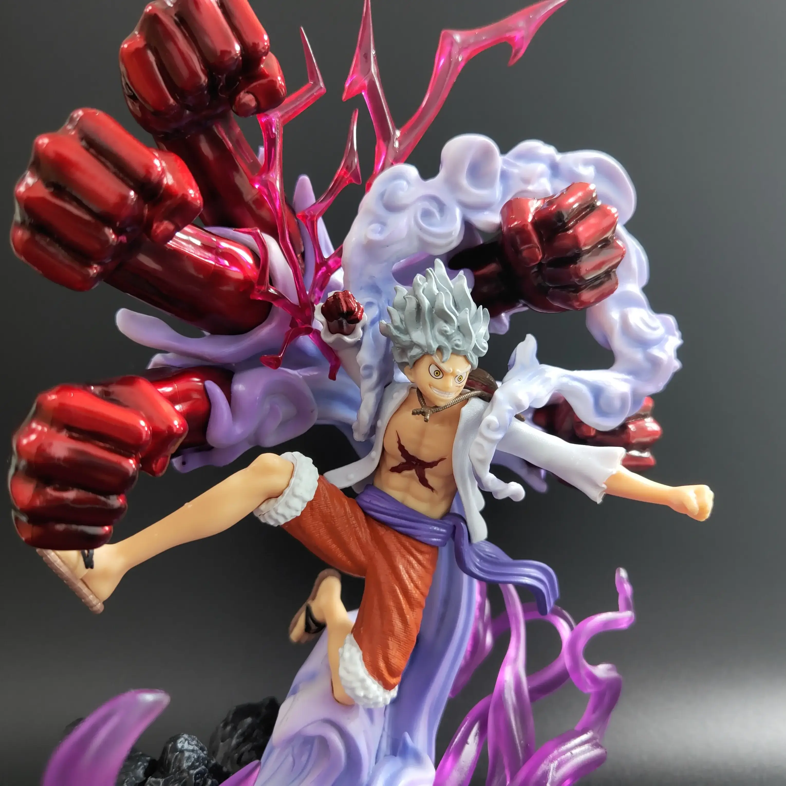 13 inches PVC PU Resin plastic toys OEM customized action figure Manga luffy gear 5 figure luffy nika One pieced figure