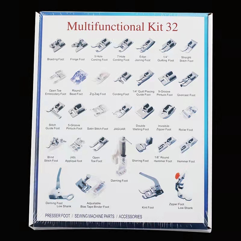 Presser foot for household sewing machine, 11 pcs 32 pcs and more presser foot set with multifunctional sewing accessories