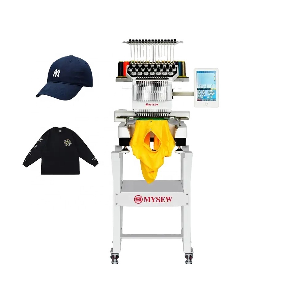 MYSEW MFS1500 high speed automatic computerized multi-needle hat 3D embroidery sewing machine with prices