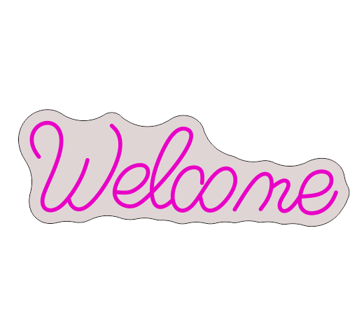 Ready to ship welcome custom led neon light sign flex neon letter for bedroom decoration