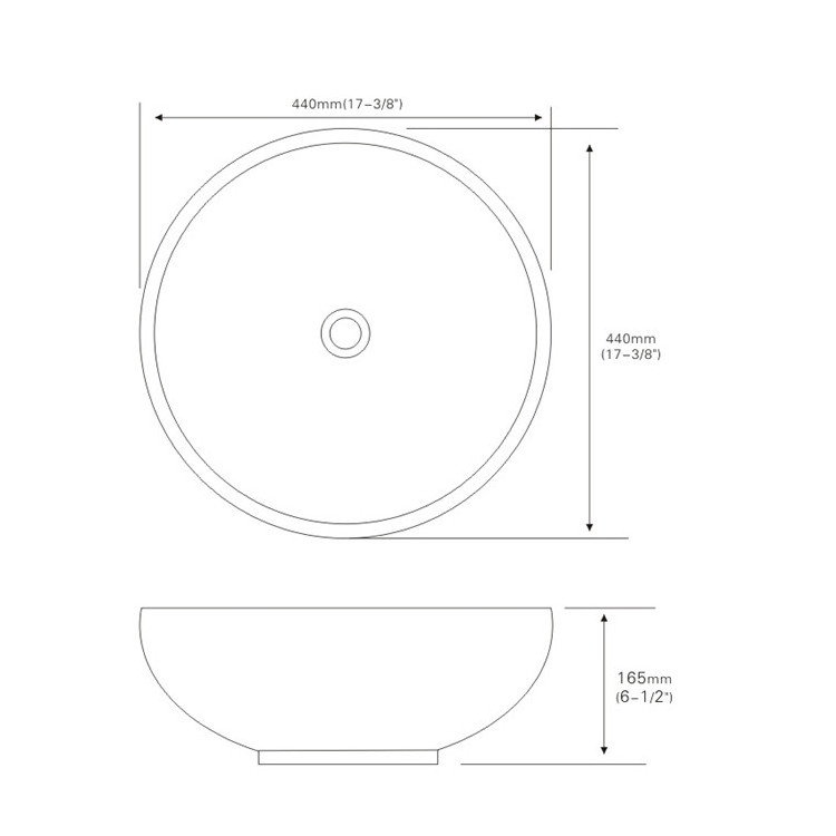 New modern design chinese porcelain cross categories consolidation sanitary ware skins ceramic round counter top hand wash basin