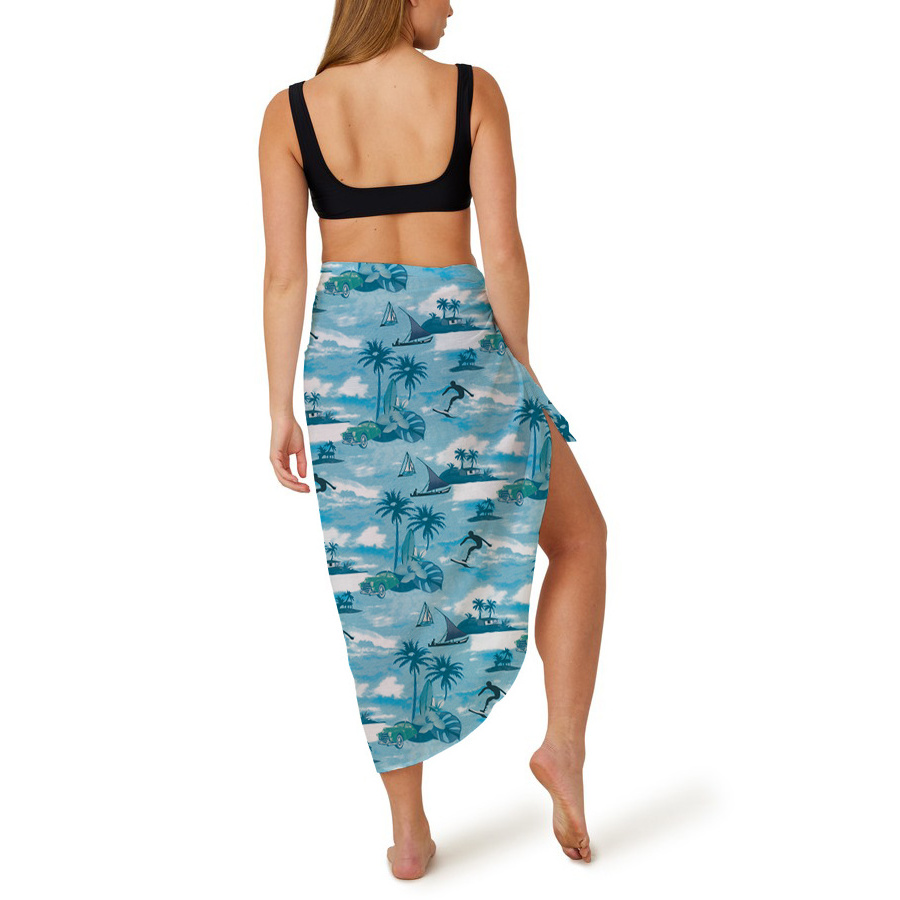 New Arrival Hawaiian Sarong Pareo Multi Color Wholesale Custom Printing Manufacturer Beachwear Cover Up Sarong