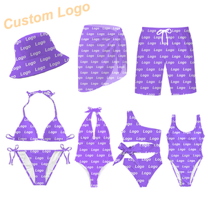 Custom High Quality Private Label Logo Fitness Sexy Swimsuit Women Bikini Swimwear Bathing Suit Micro Mini Bikini Polyester