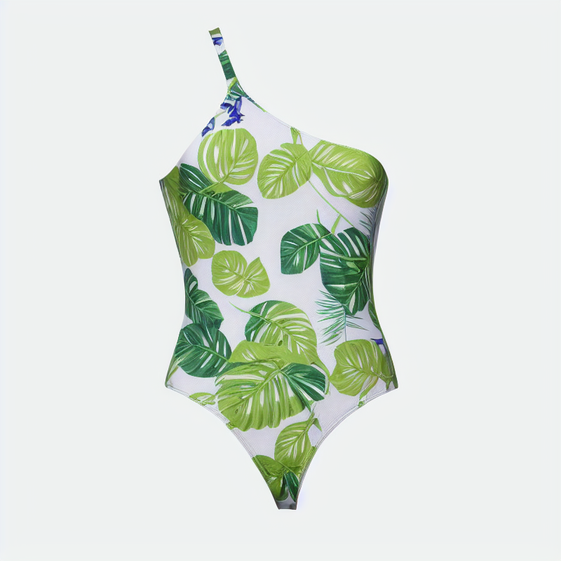 Factory Custom Printing Mature Woman Brazilian Bikini Bathing Suit Swimsuit one shoulder ruffle one piece bikini