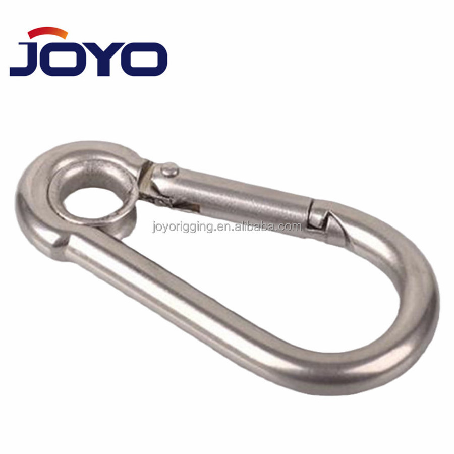 China manufacturer stainless steel 304 or stainless steel 316 carabiner Din5299 Spring Snap Hook with eye and screw.. .