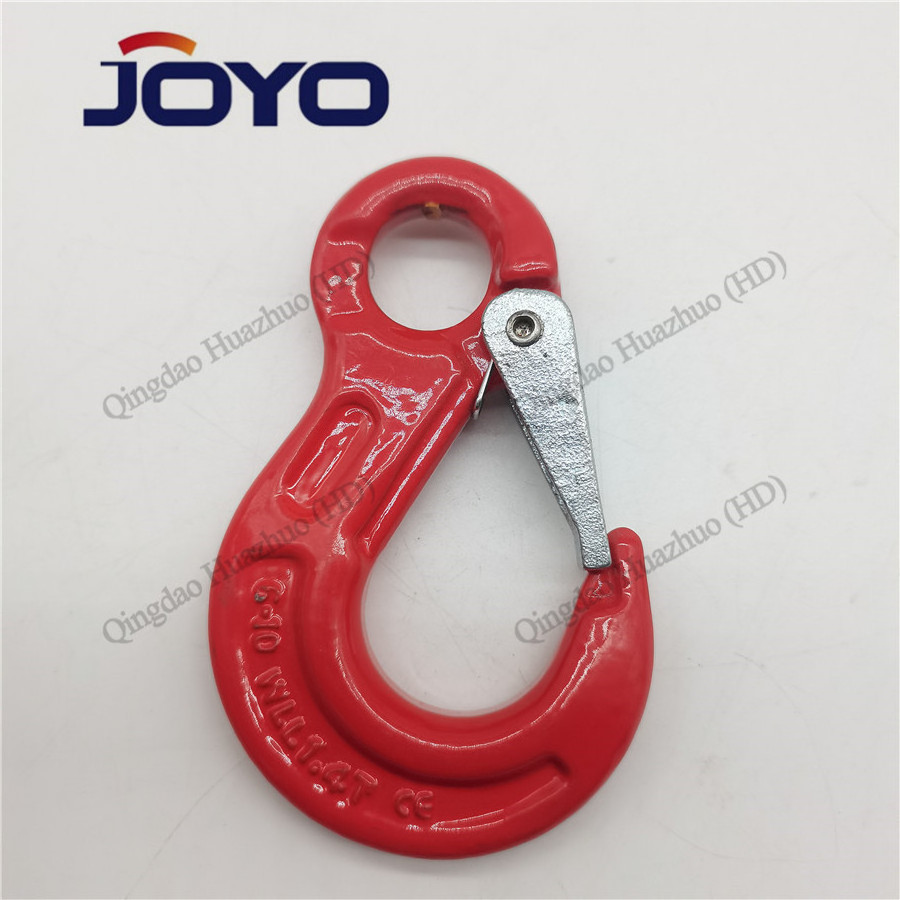 G80 lifting hook Drop Forged alloy Steel Lifting eye sling hooks with cast latch ,CE certificate,ISO9001:2015