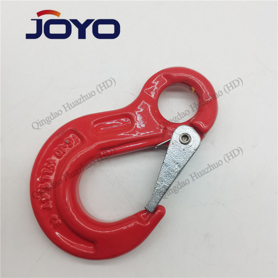 G80 lifting hook Drop Forged alloy Steel Lifting eye sling hooks with cast latch ,CE certificate,ISO9001:2015