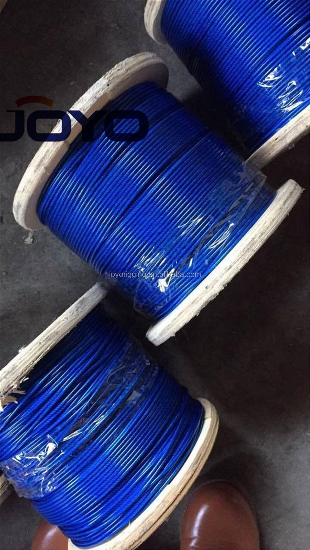 Lowprice Red color PVC coated Galvanized 7X19 steel wire rope...