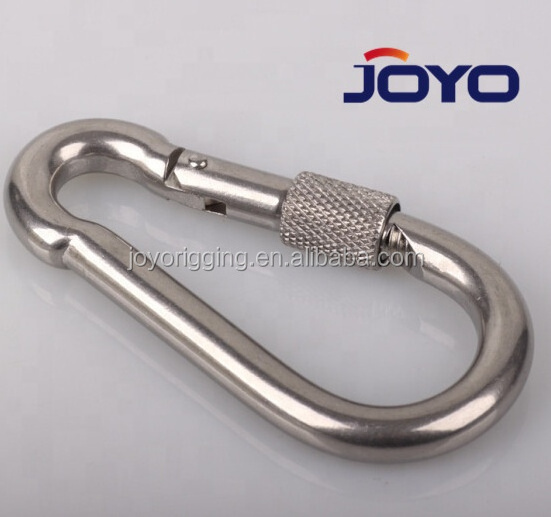 China manufacturer ss304 or ss316 Carabiner Safety Climbing stainless steel Snap Hook With Screw...