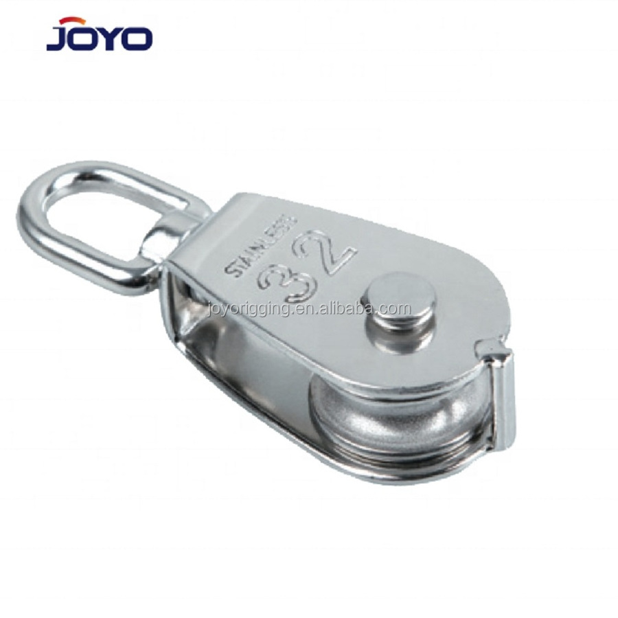 High Quality rigging  block ss304 or ss316 Swivel eye type single sheave stainless steel pulley...