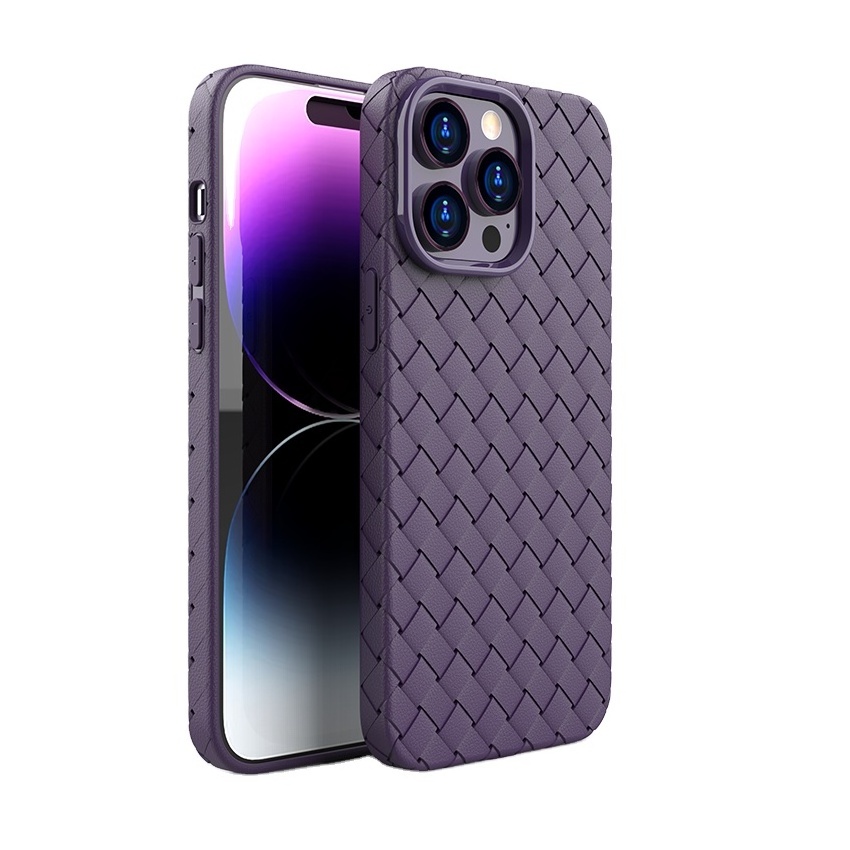 Factory price lightweight Luxury high quality woven pattern soft tpu cell phone case for iphone 12 /13pro max mobile phone case