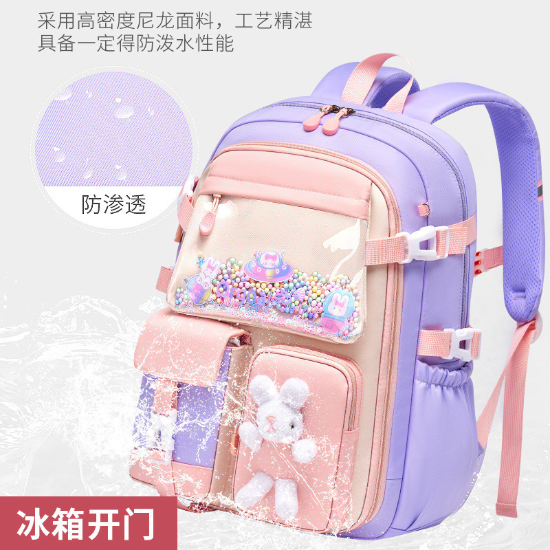 2023 New Waterproof Mochila School Bags For Girl Cute Rabbit Backpack For Kids High Quality 180degrees Open