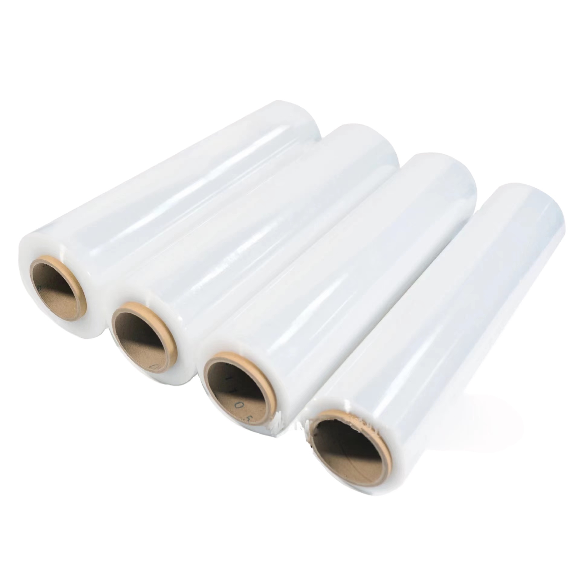 Clear stretch film 450mm width 20mic thickness 320m length 2.5kg G.W. rolls hand wraps for pallet wrapping